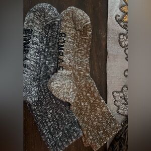 2-Pairs Bombas Gray and Brown Casual Socks